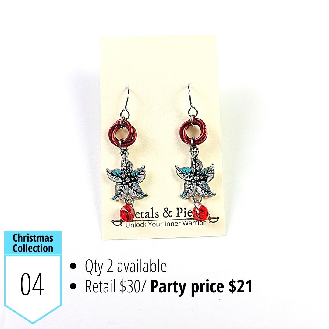 Poinsettia Earrings
