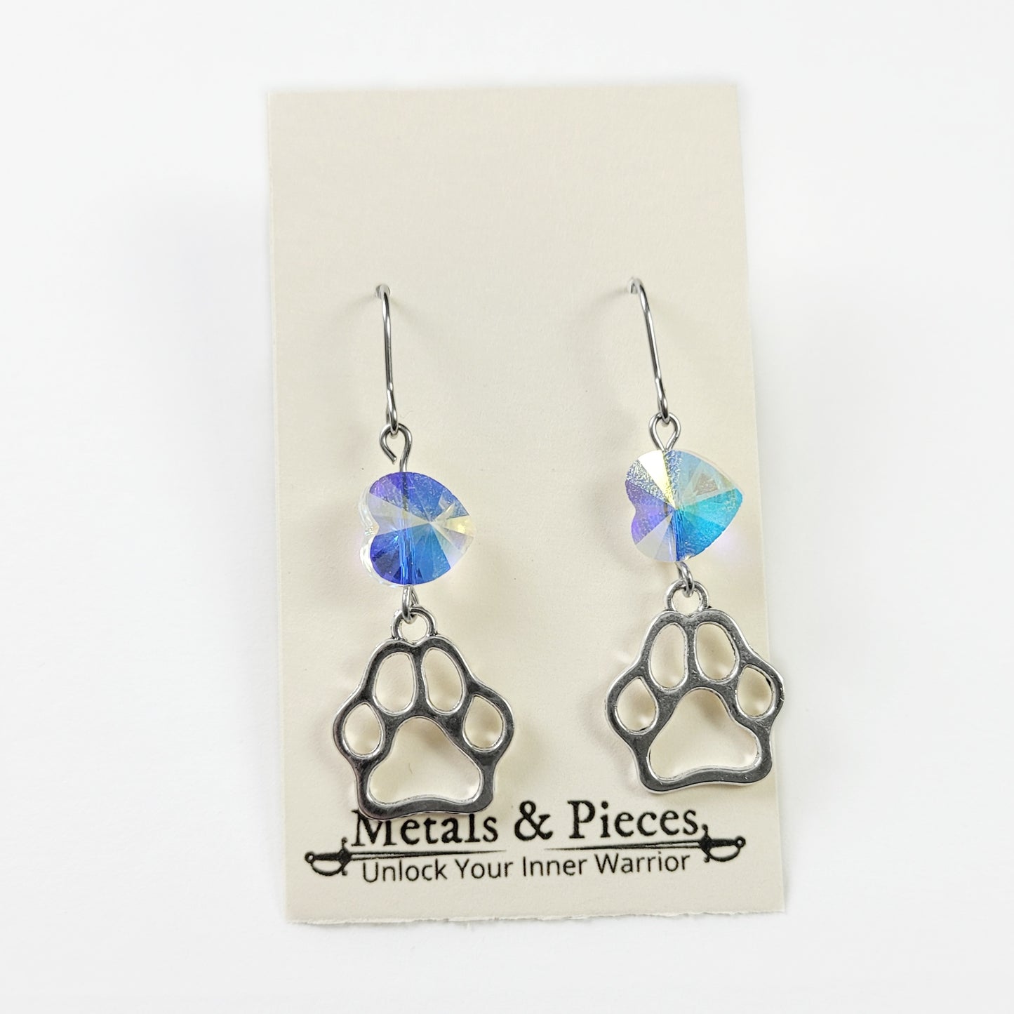 Crystal Paw Earrings