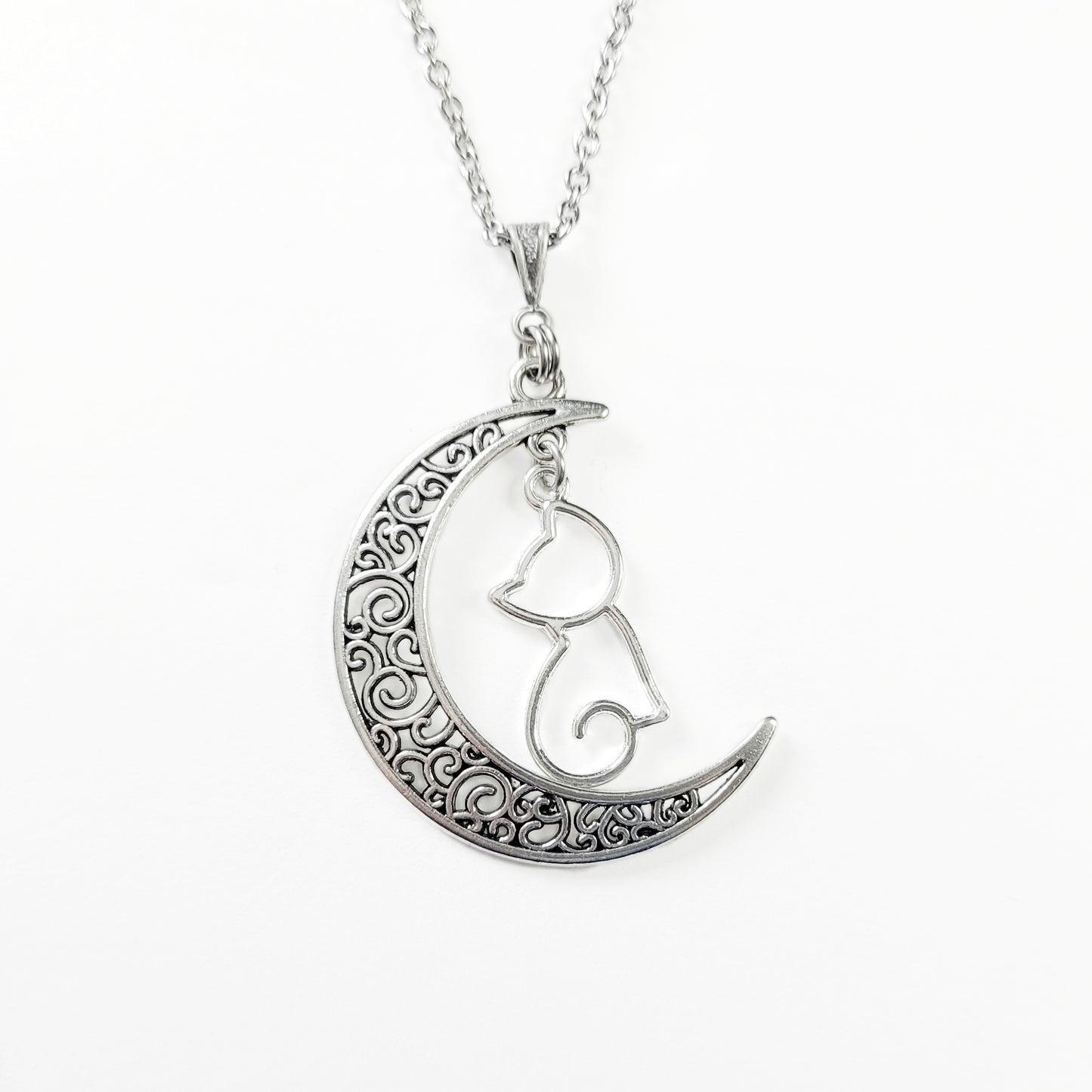 Cat on the Moon Necklace