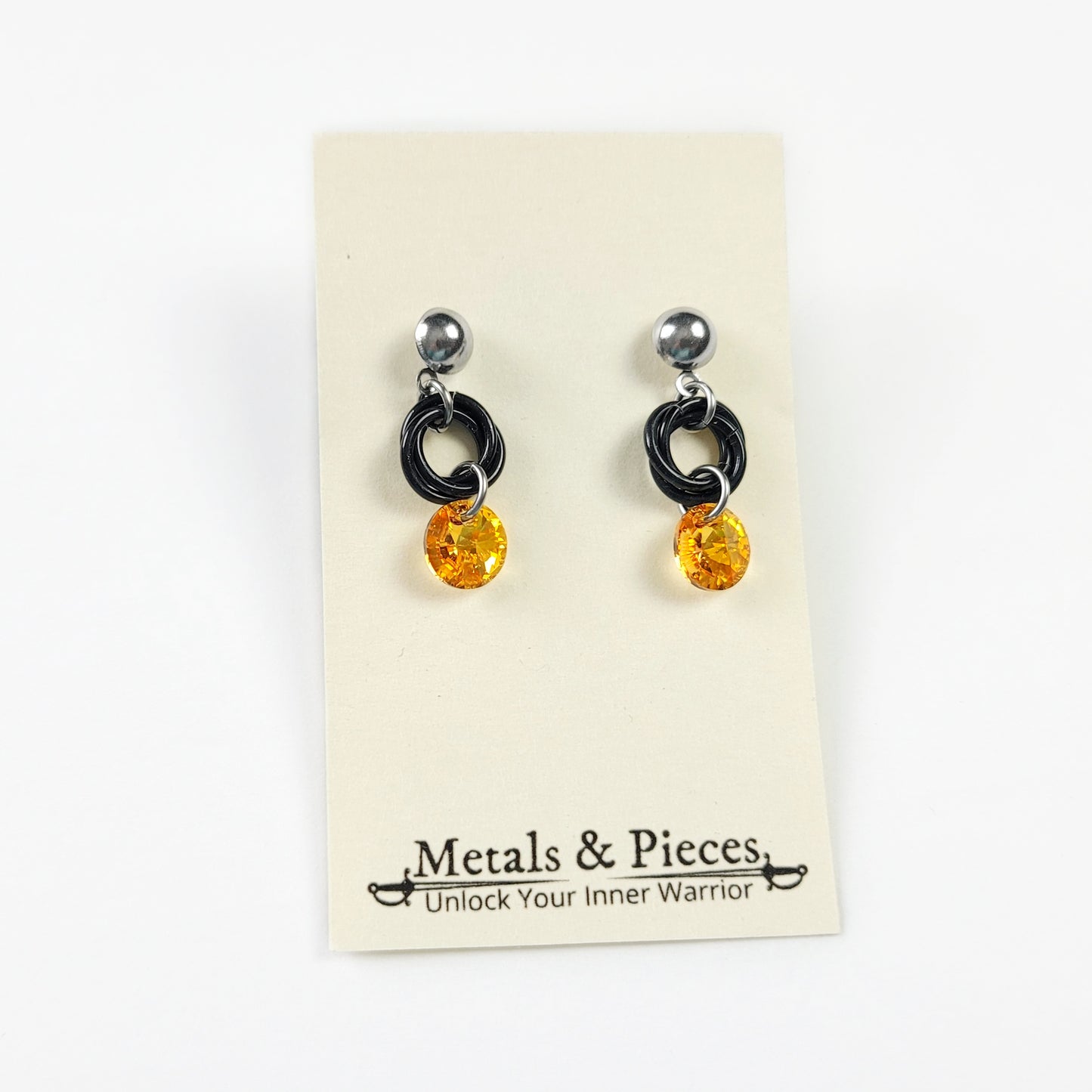 Mini Crystal Pumpkin Earrings