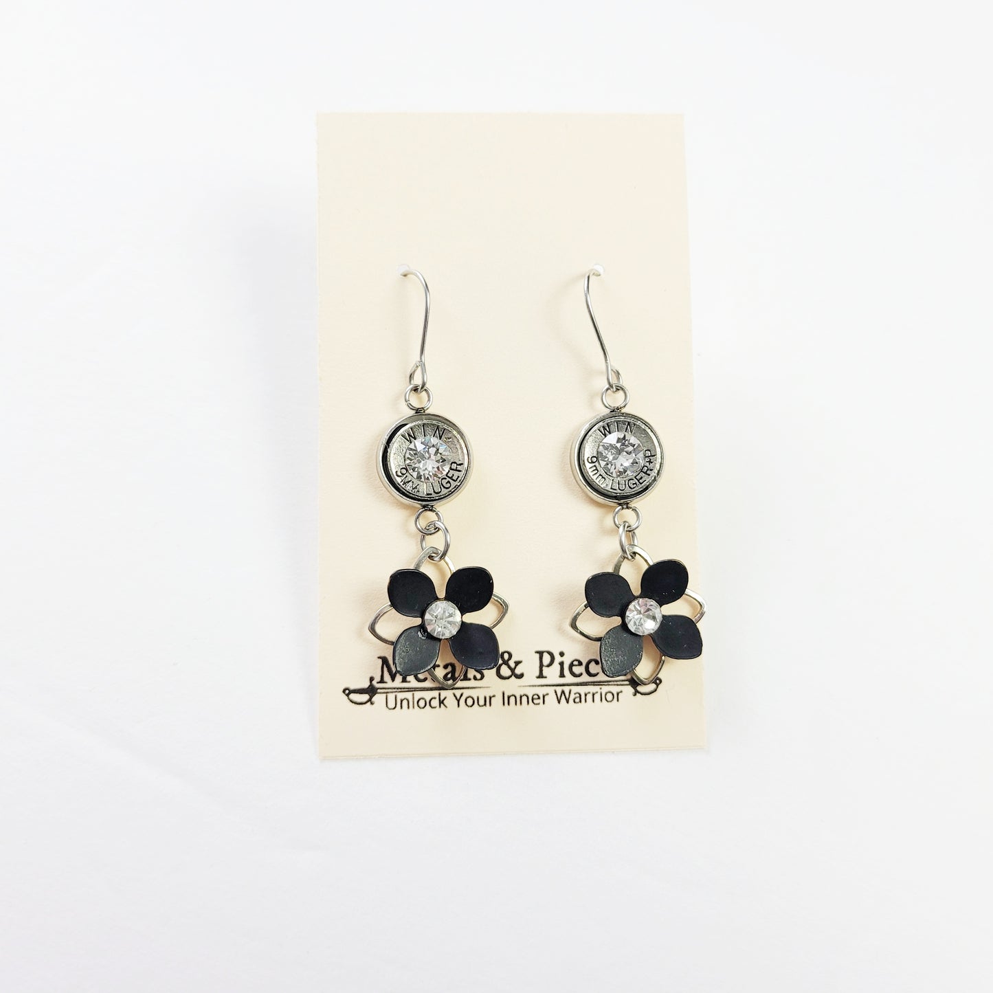 Black Daisy Earrings