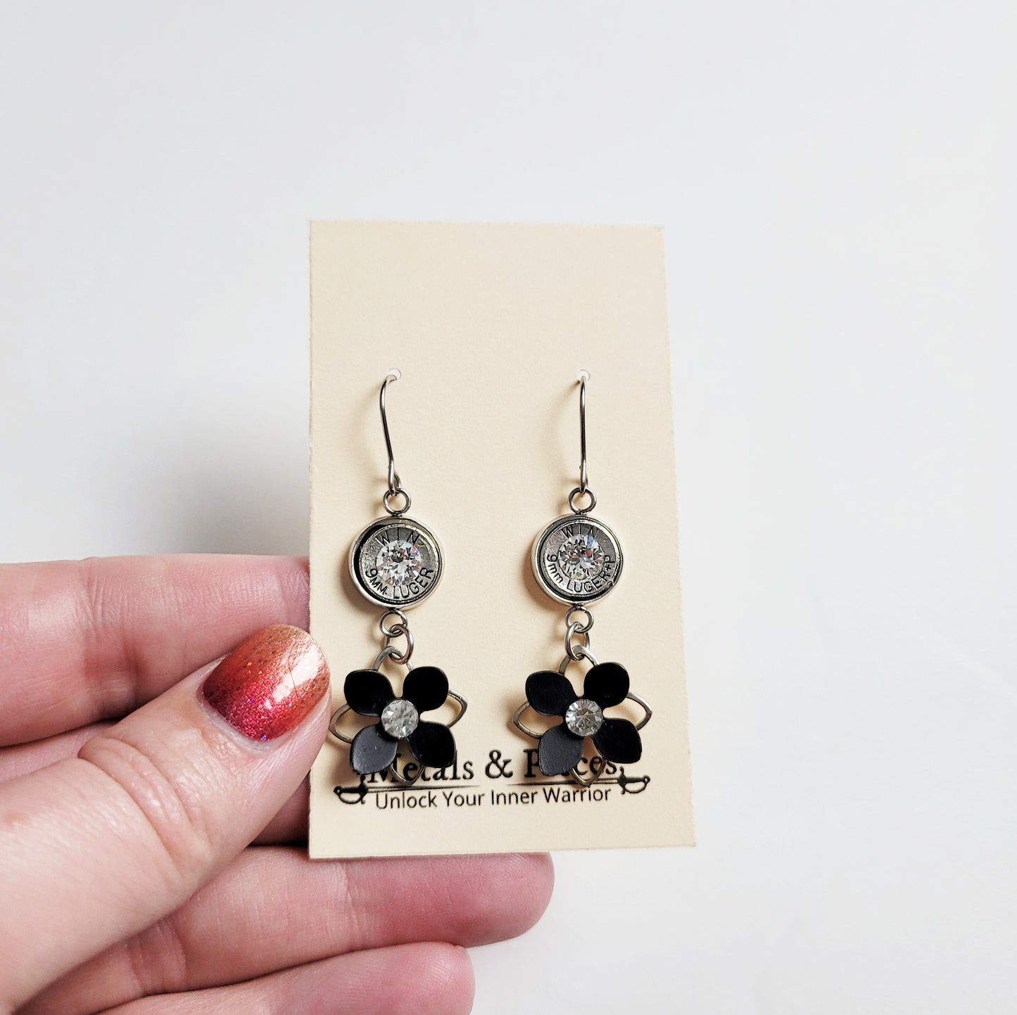 Black Daisy Earrings