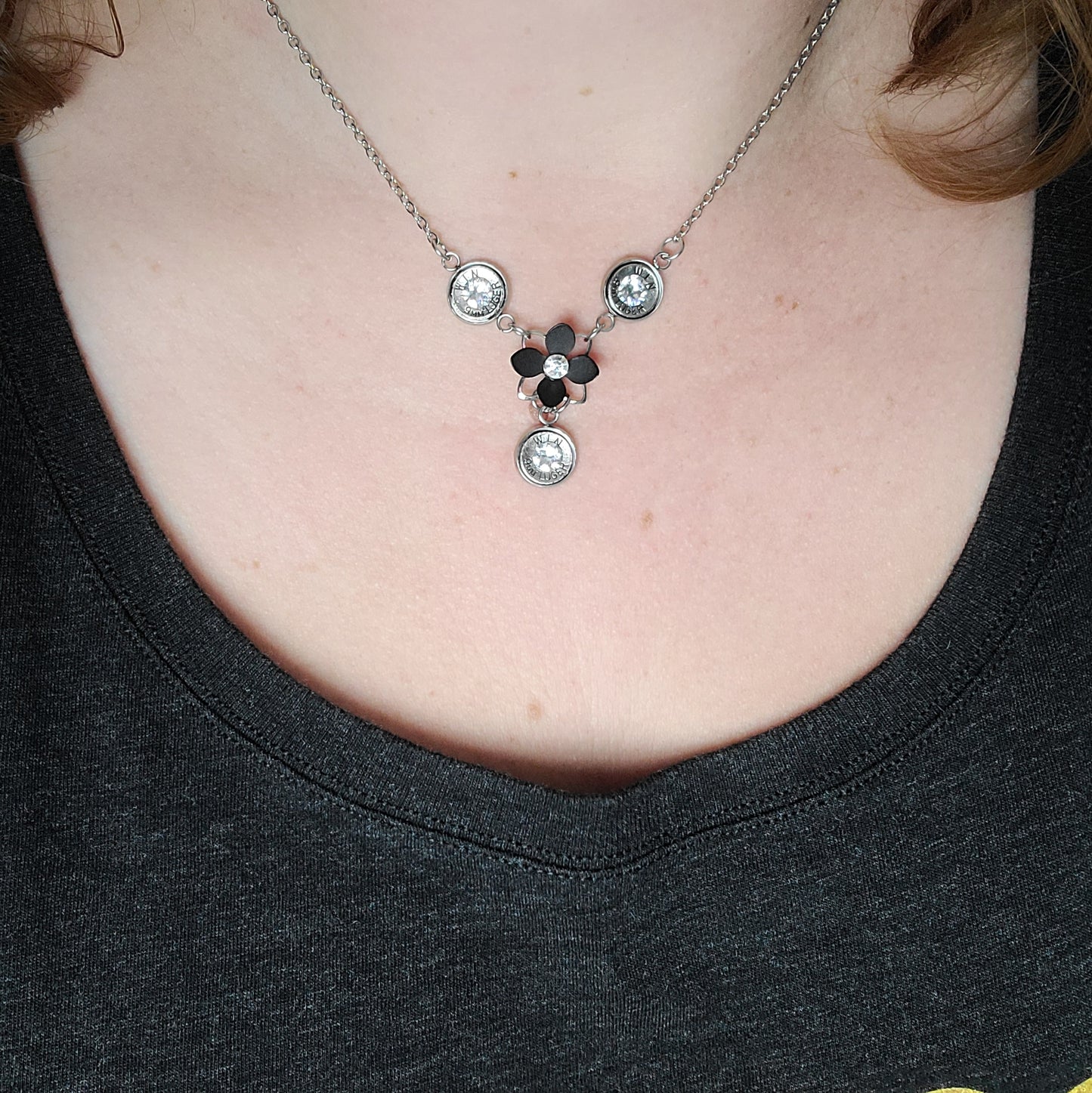 Black Daisy Necklace