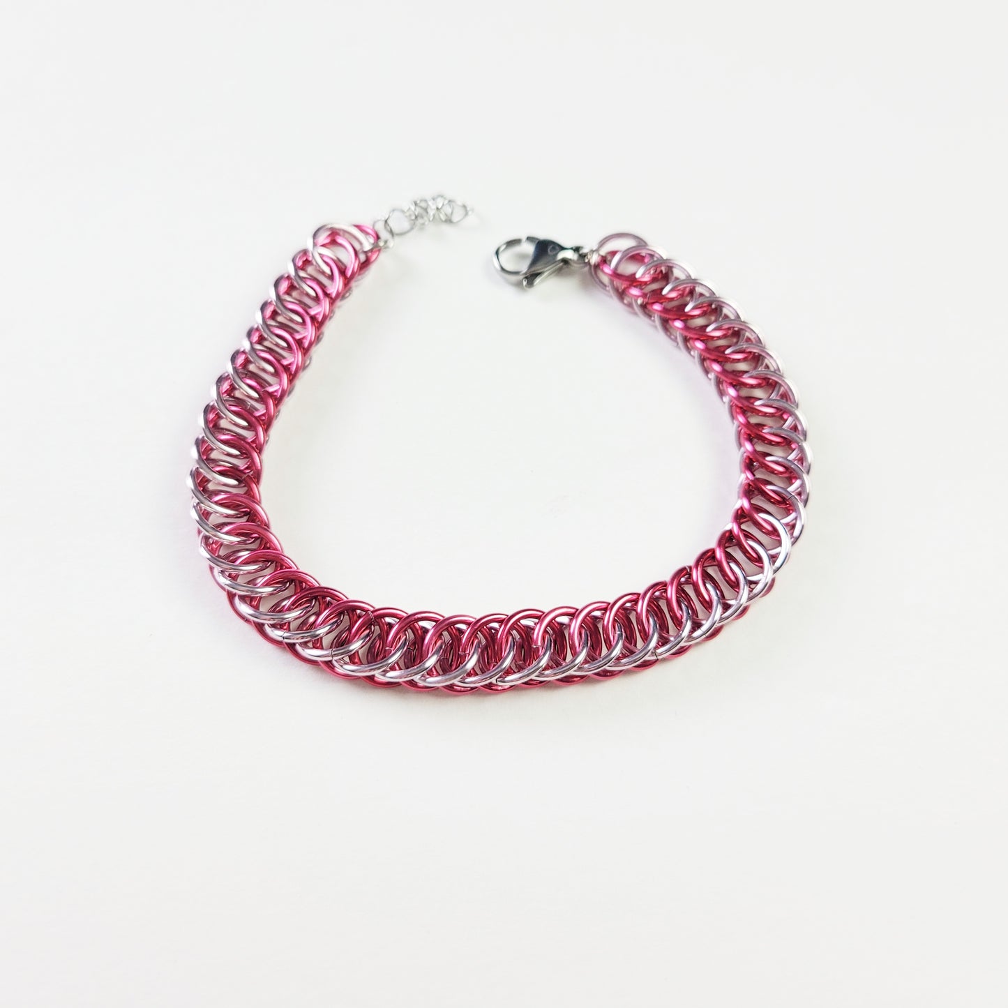 Linked in Pink Chainmail Bracelet