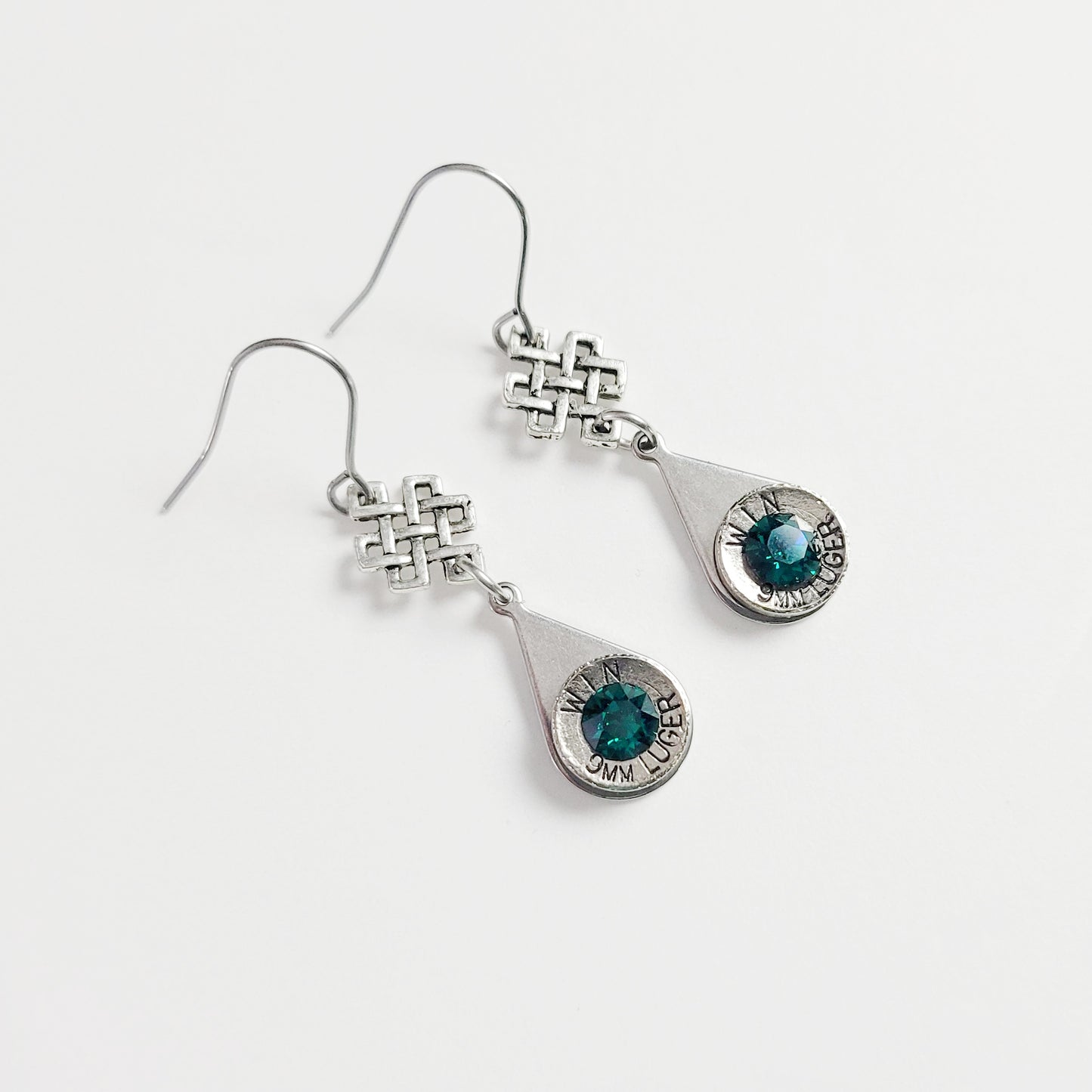 Mini Celtic Knot Emerald Earrings