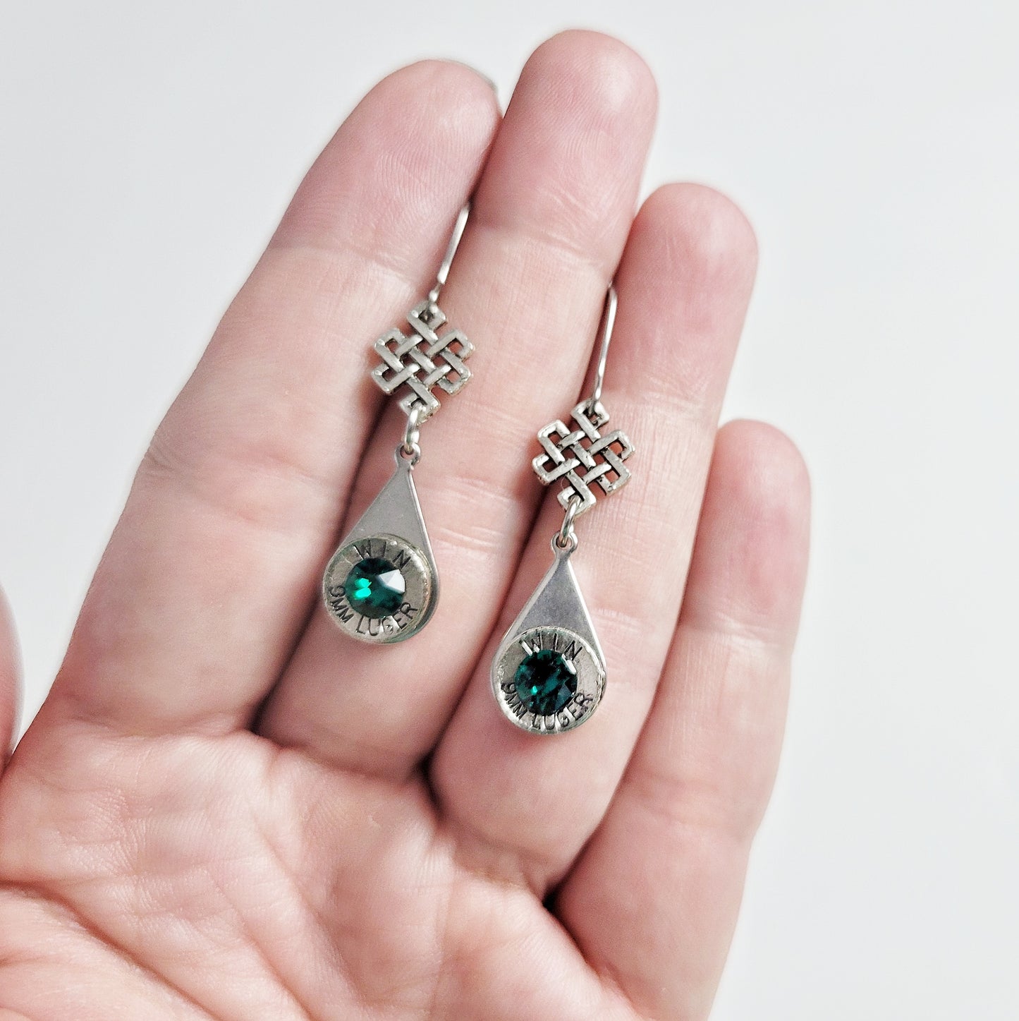Mini Celtic Knot Emerald Earrings