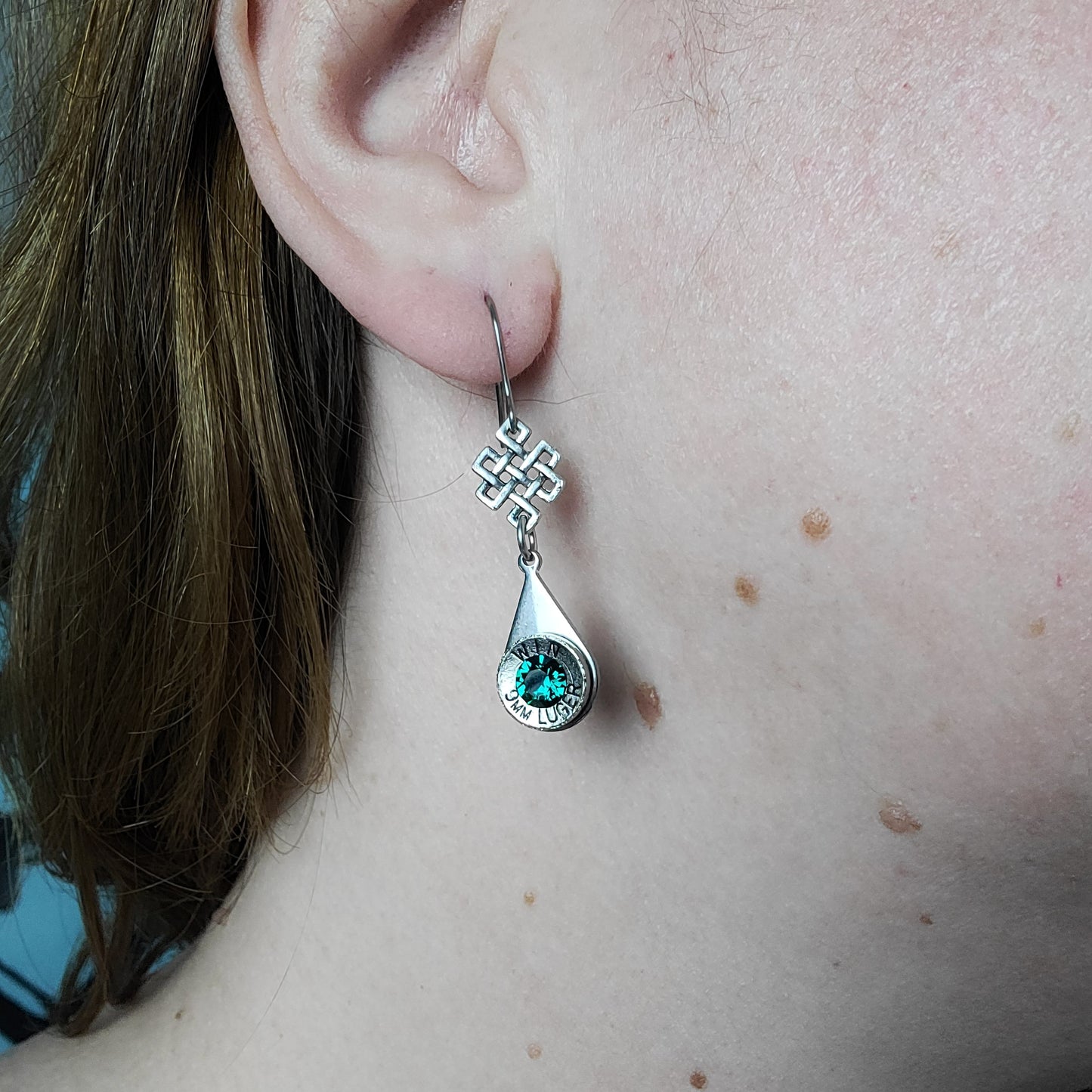 Mini Celtic Knot Emerald Earrings