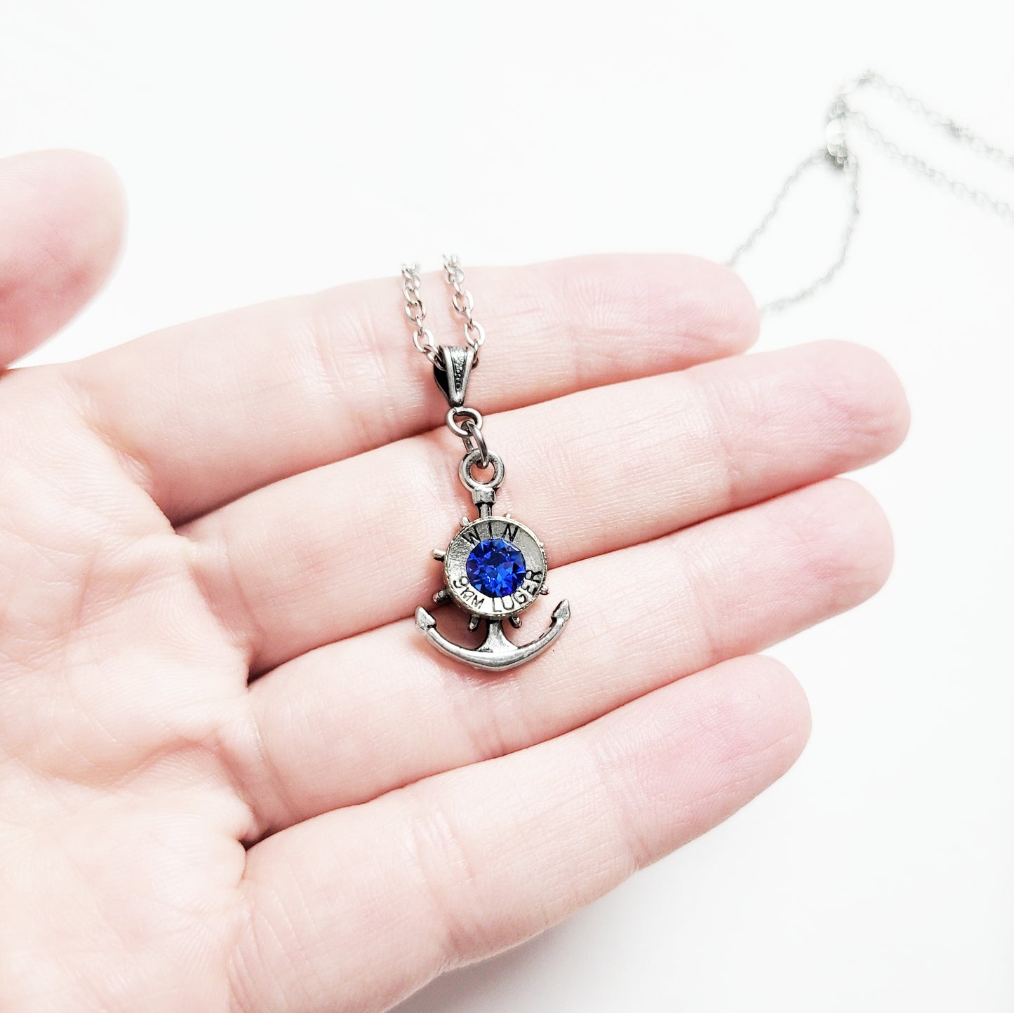 Anchor Down Bullet Necklace