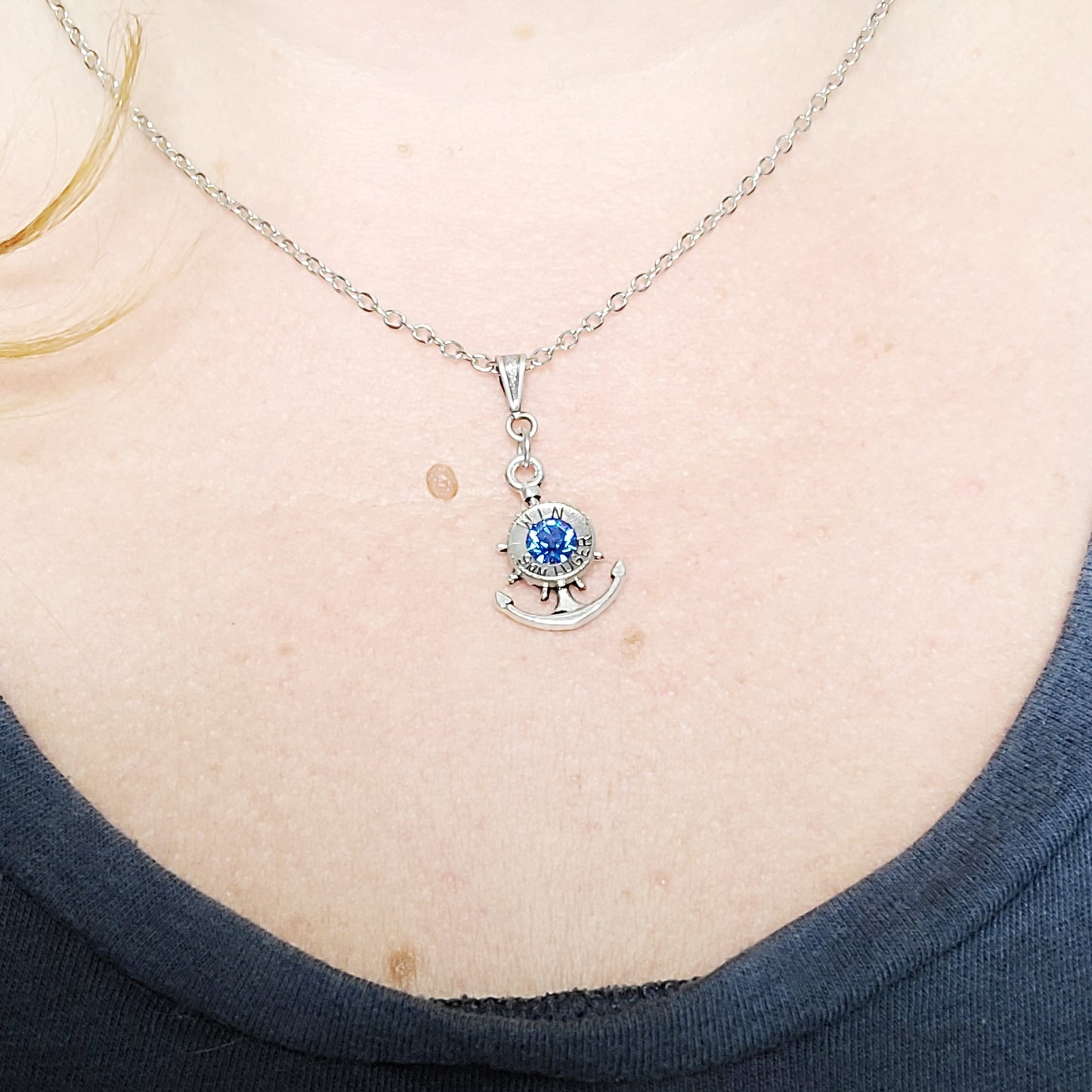 Anchor Down Bullet Necklace