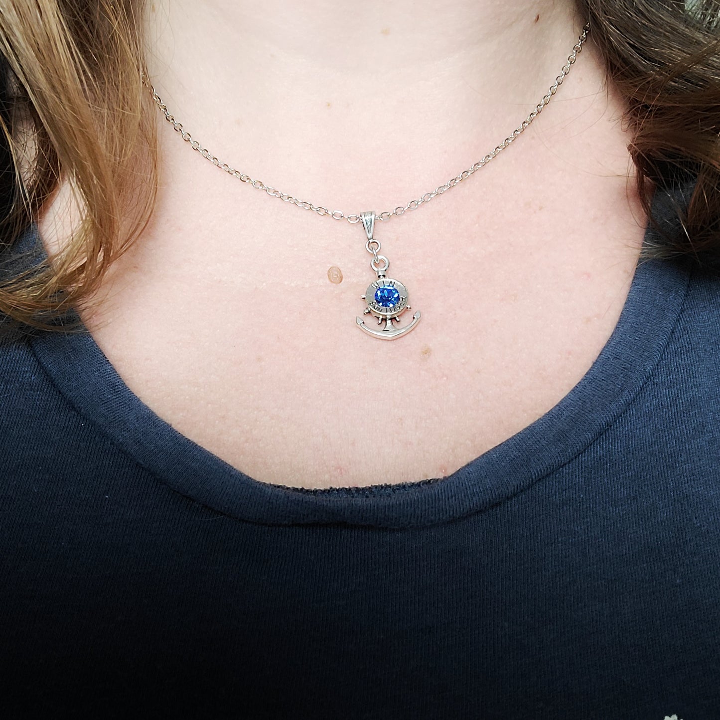 Anchor Down Bullet Necklace