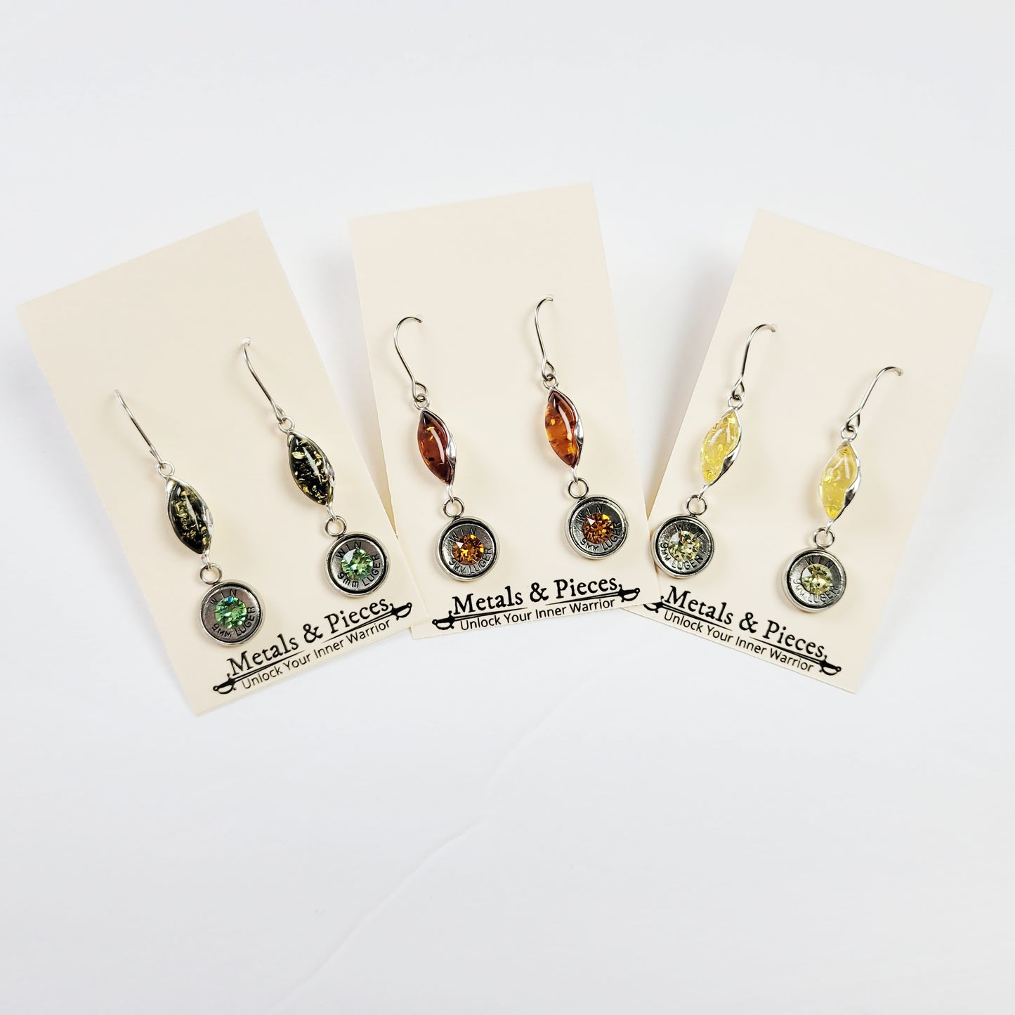 Amber Bullet Earrings