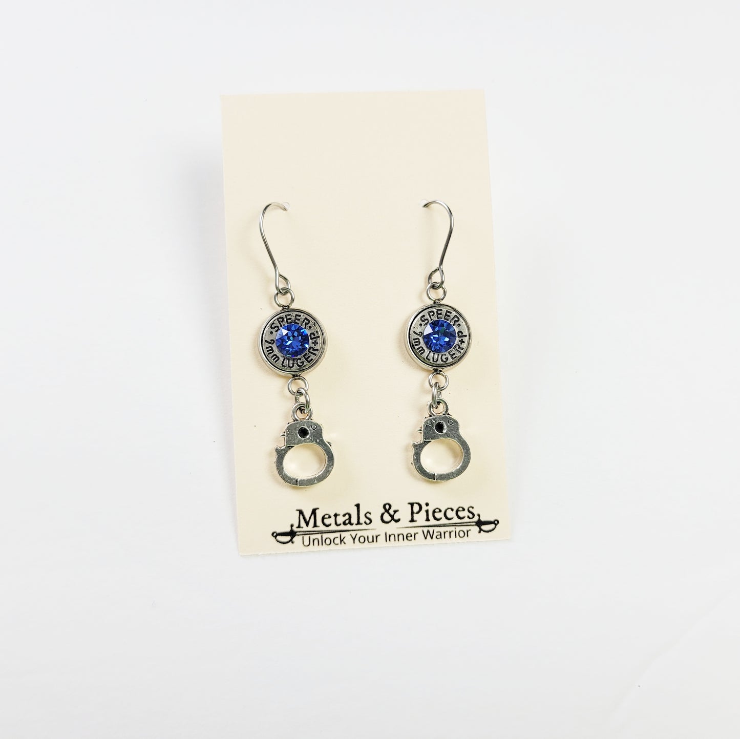 Police Handcuff Bullet Earrings