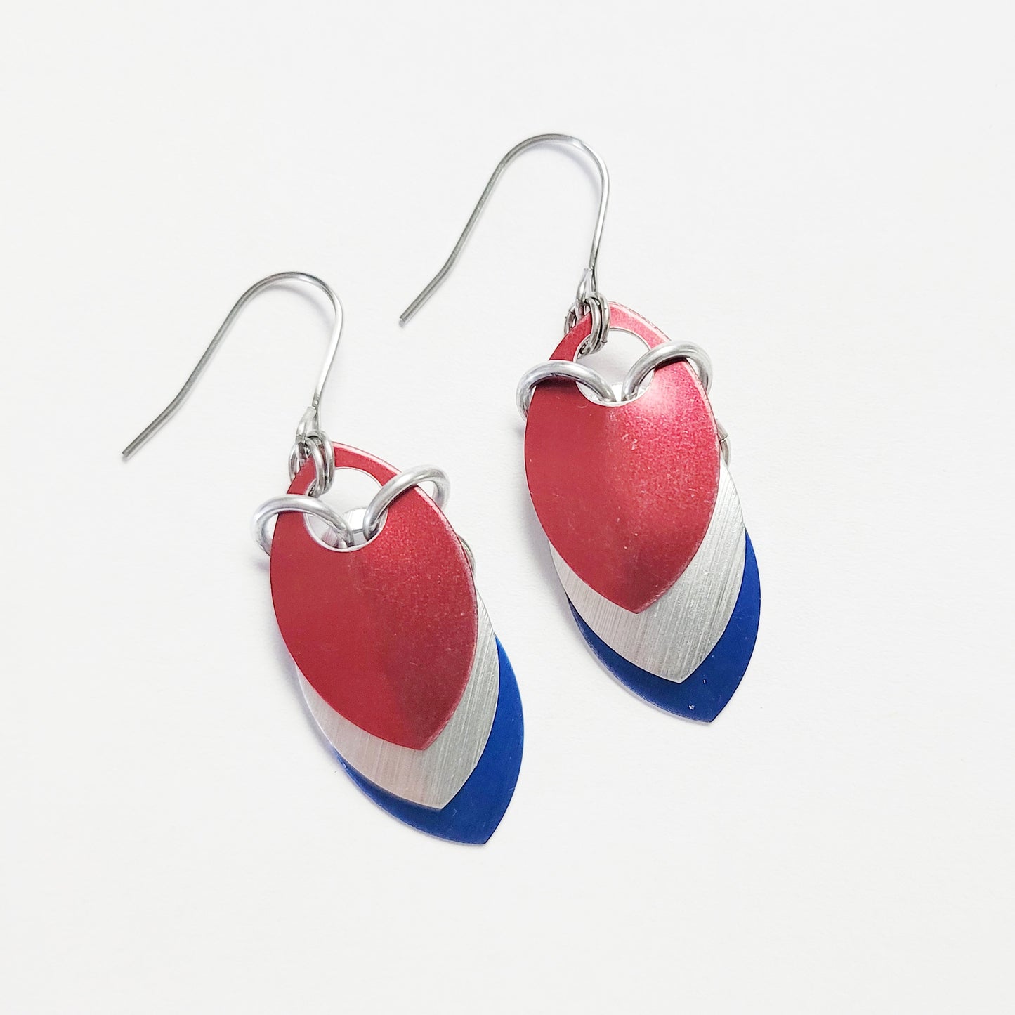 Red White & Blue Scale Earrings