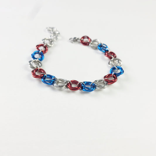 Red, White & Blue Swirls Bracelet