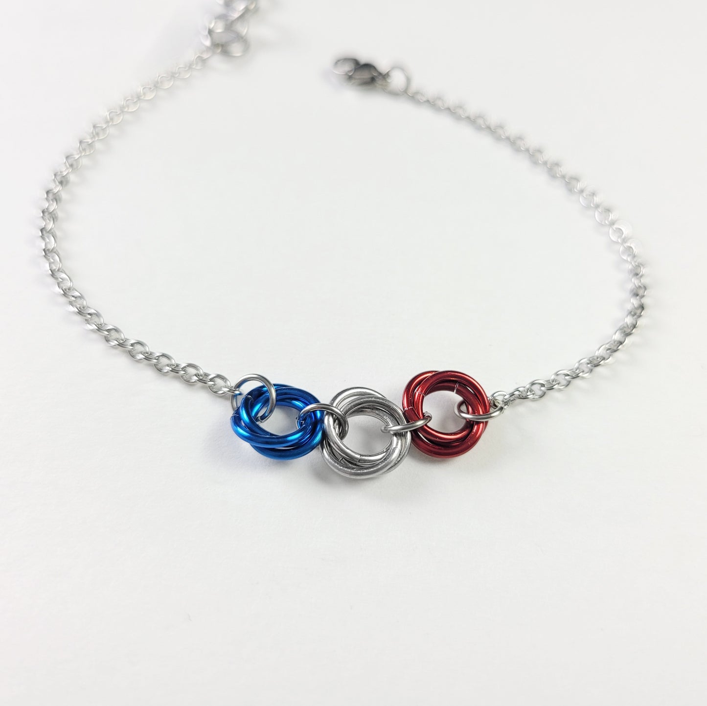 Red, White & Blue Swirls Anklet