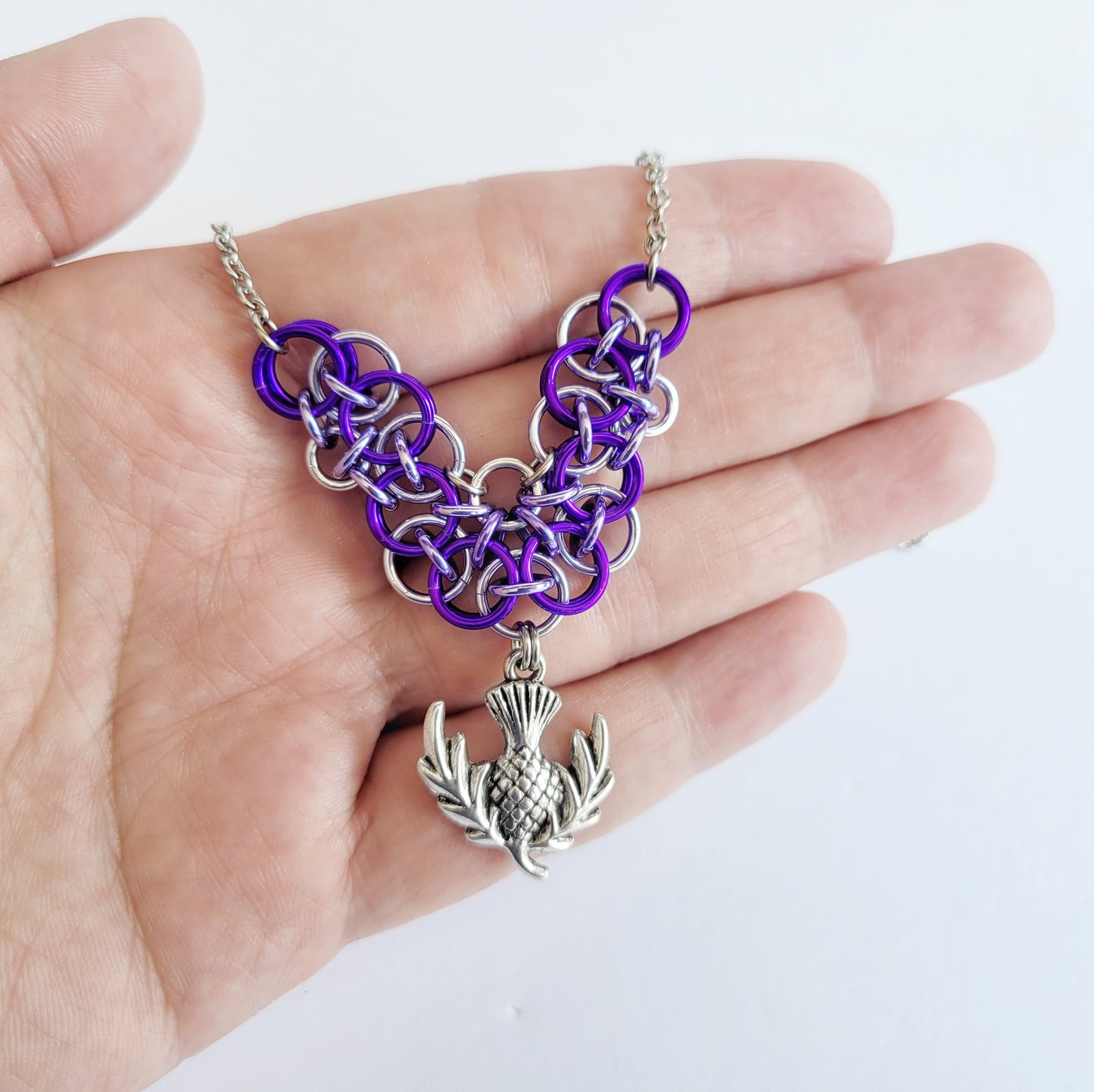 Thistle Chainmail Necklace