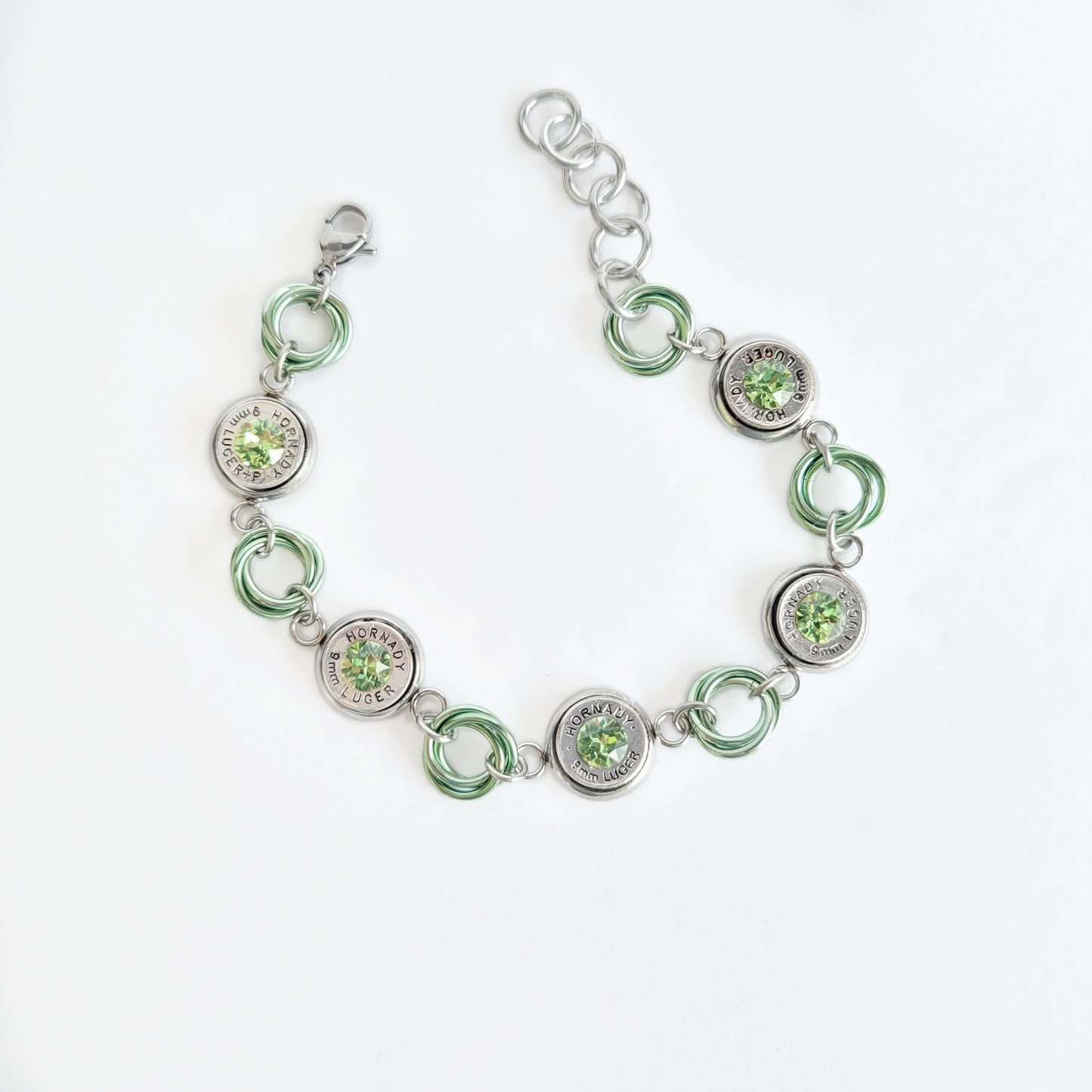 Peridot Bullet Swirls Bracelet