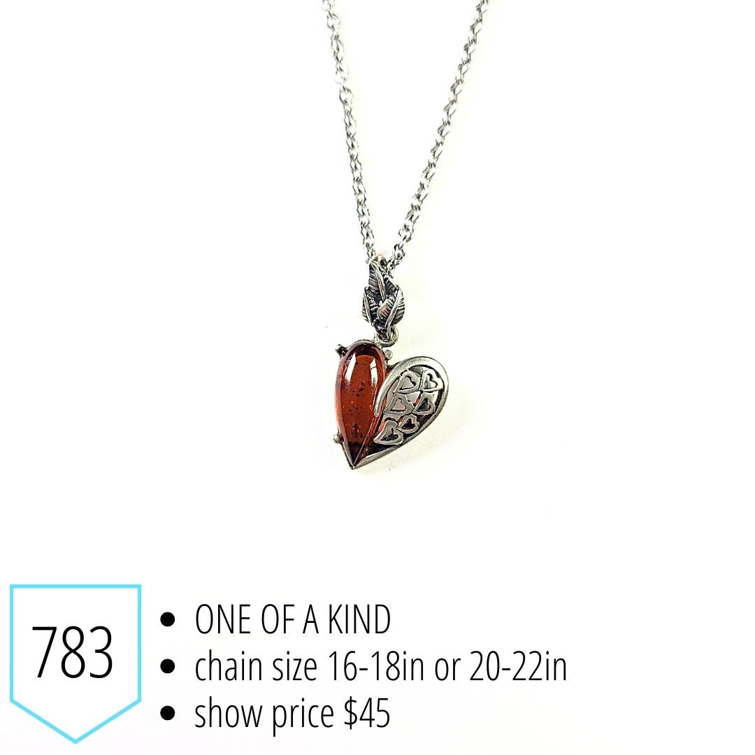 Amber Heart Pendant
