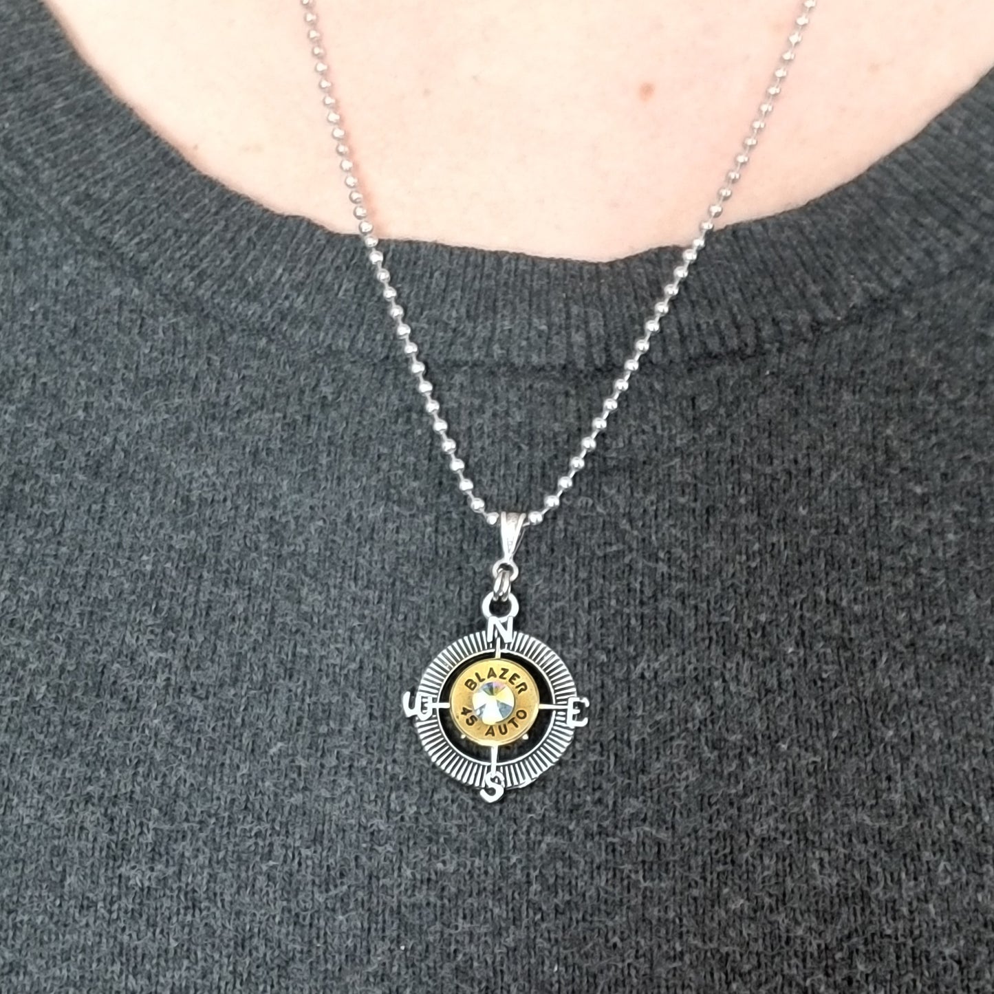 Compass Rose Bullet Necklace