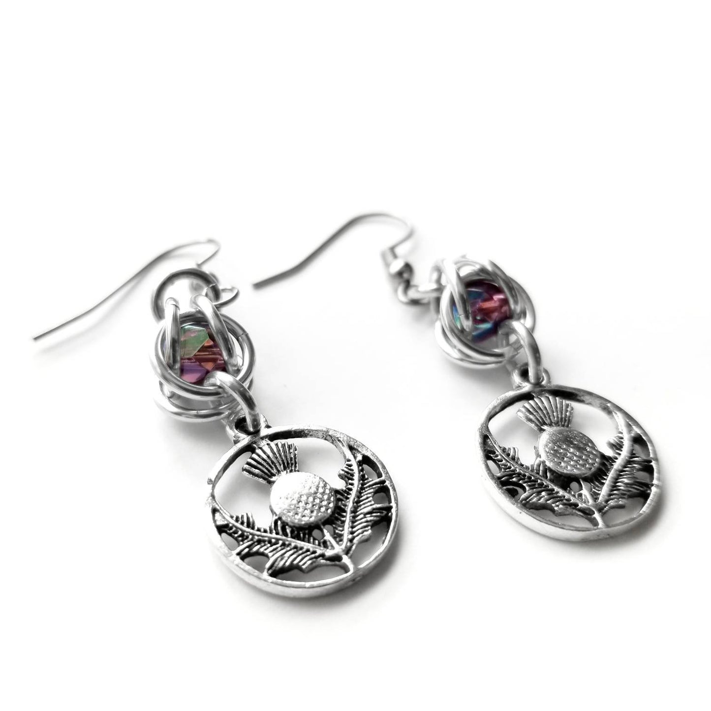 Thistle Earrings Captured Bead