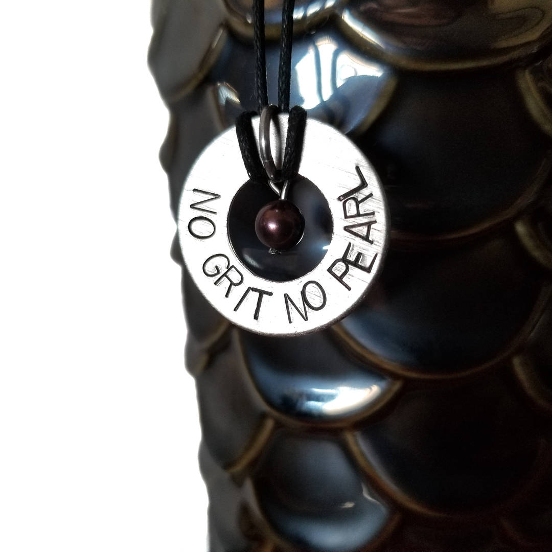 No Grit No Pearl Motivational Quote Necklace