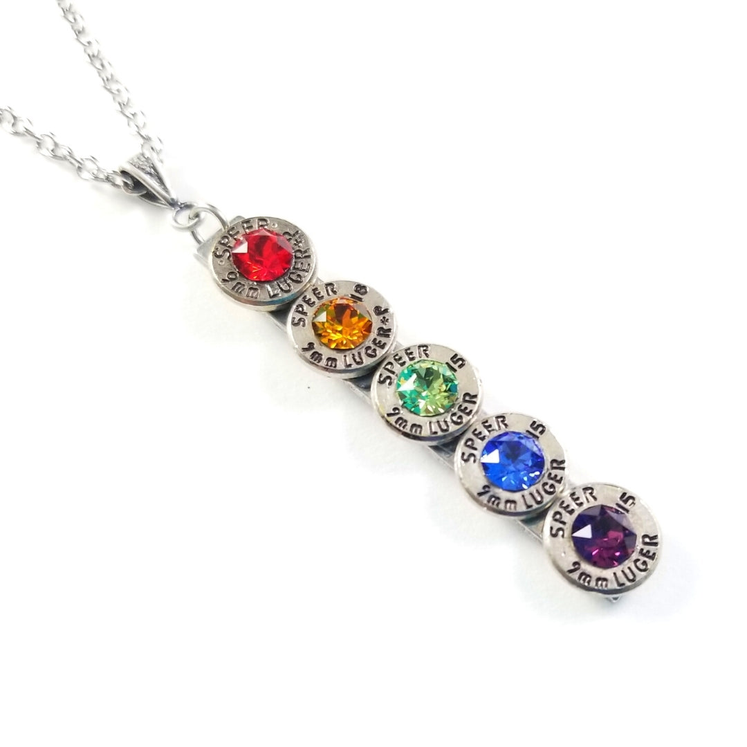 Center Line Rainbow Bullet Necklace