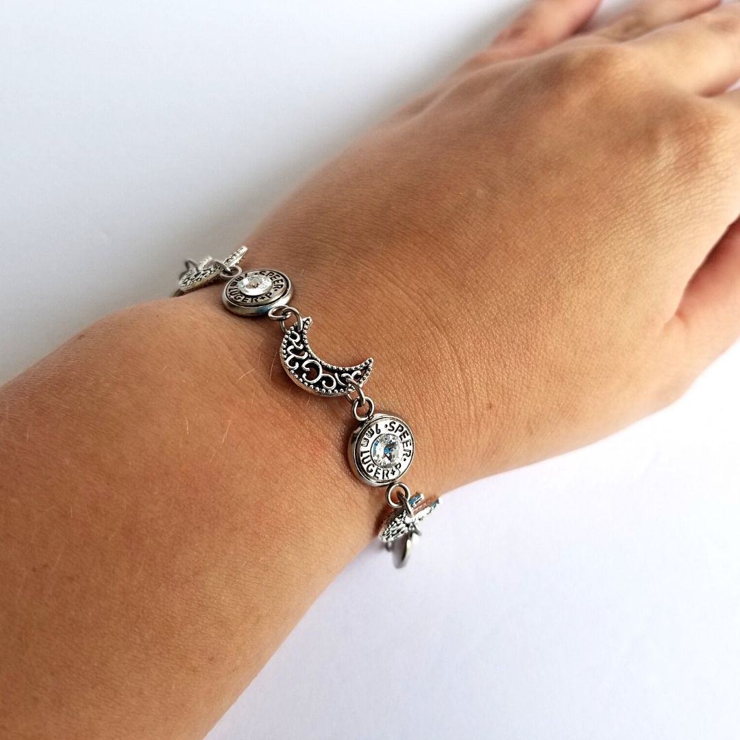 Crescent Moon Bullet Bracelet