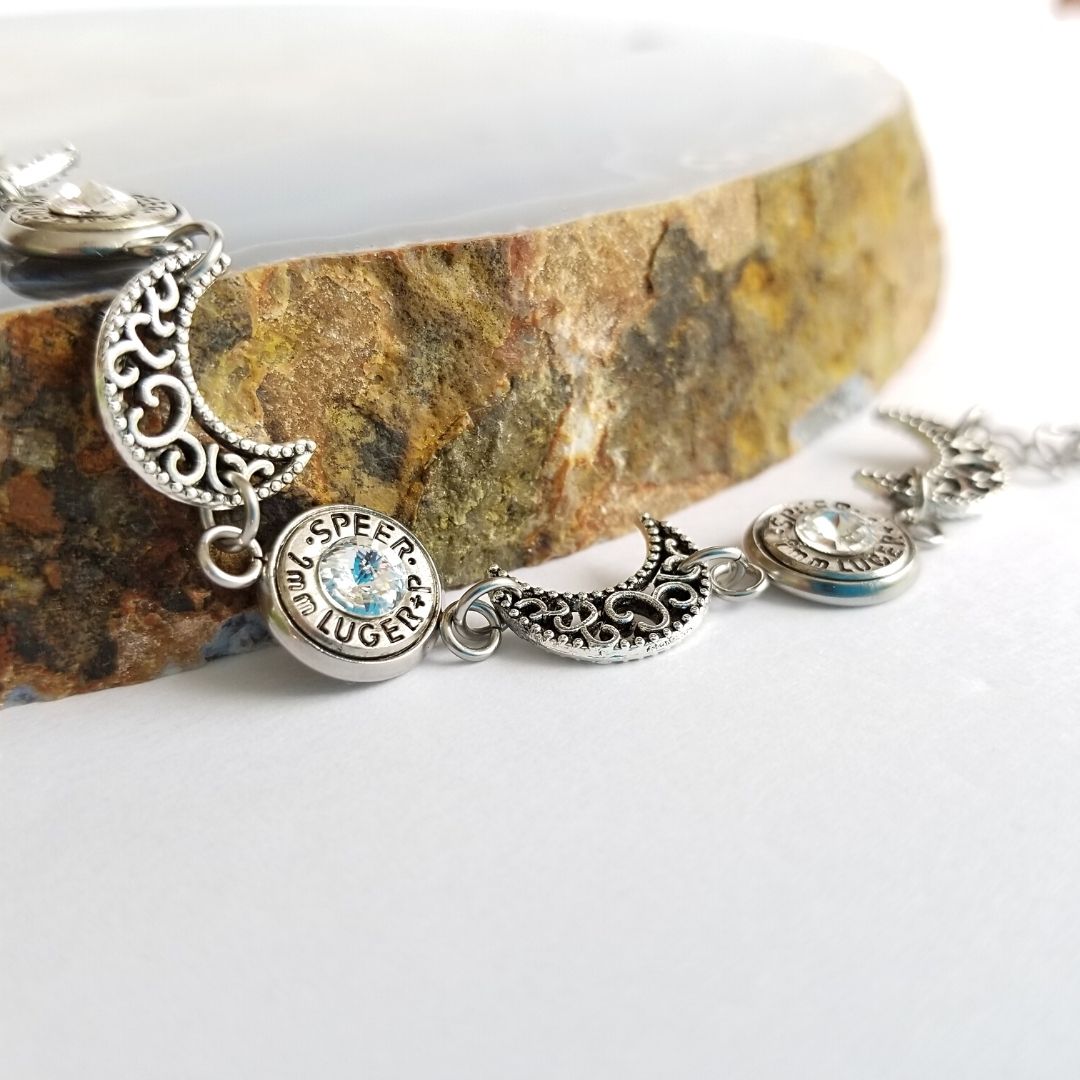 Crescent Moon Bullet Bracelet