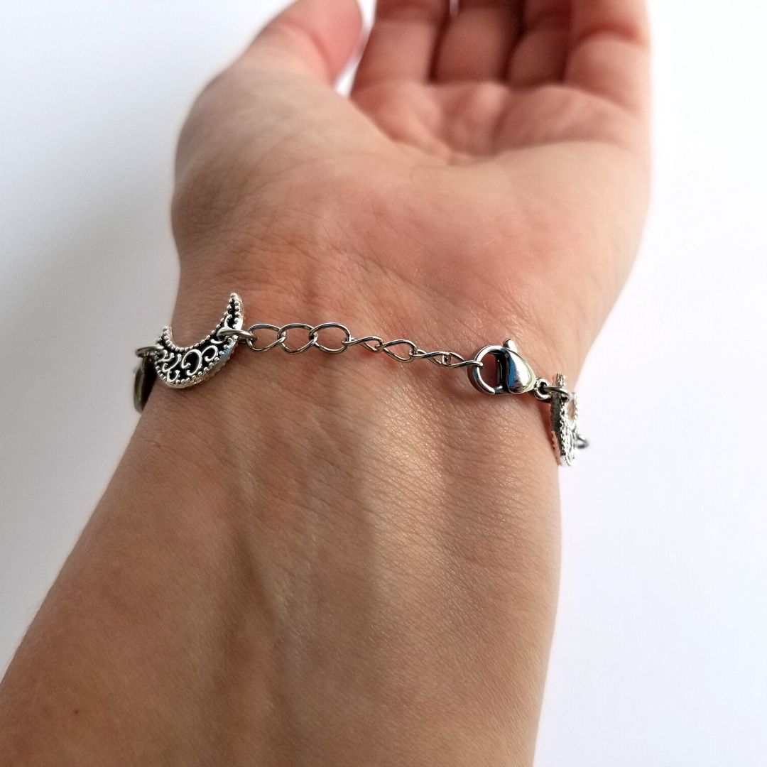 Crescent Moon Bullet Bracelet
