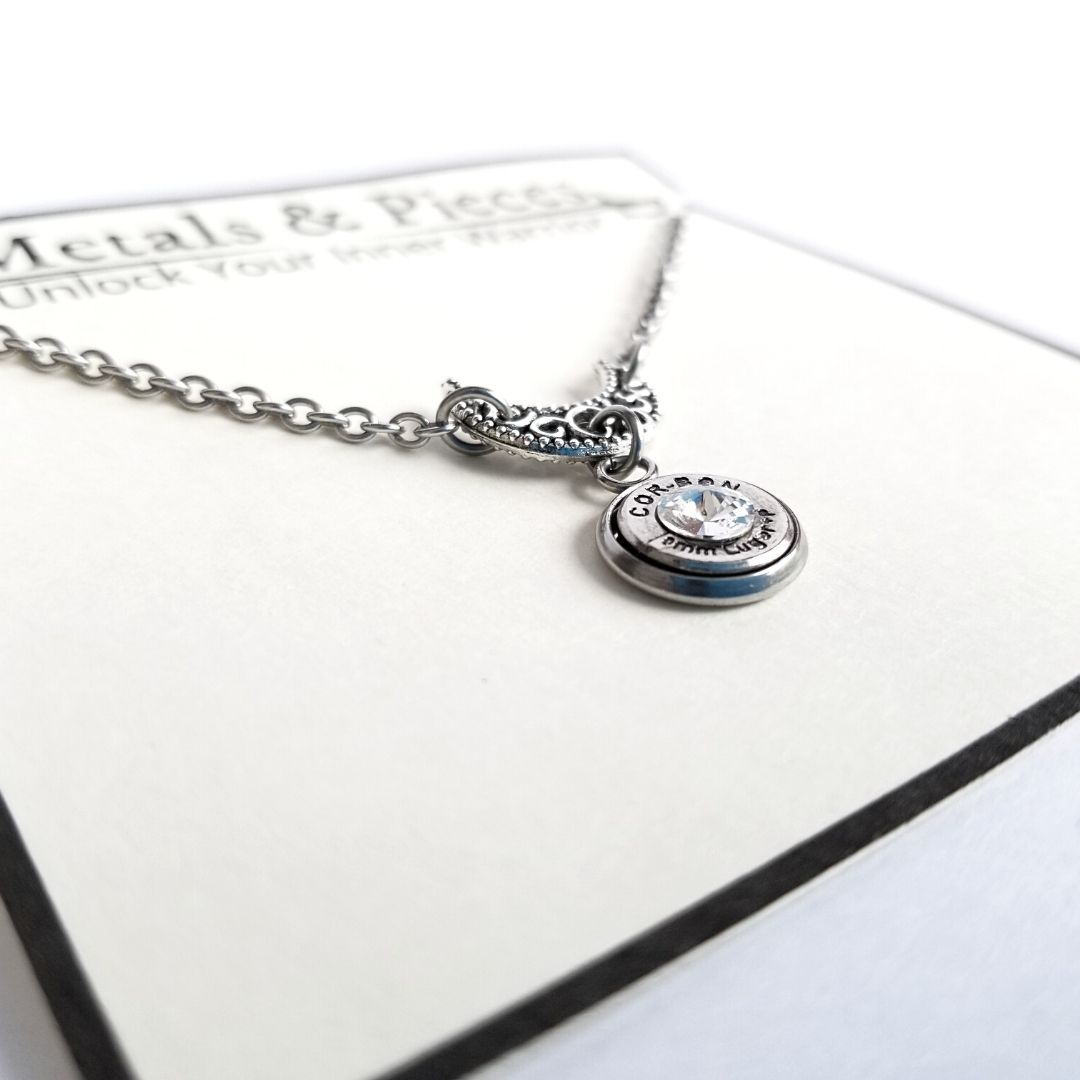 Crescent Moon Bullet Necklace