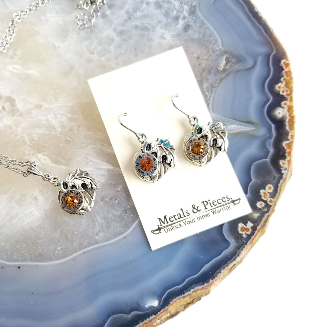 Pumpkin Necklace with Real Bullet Casing