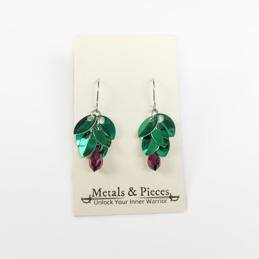 Chainmail Scale Christmas Tree Earrings