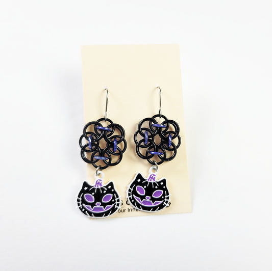 Cat Pumpkin Earrings