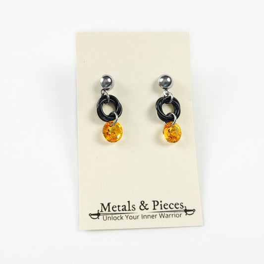 Mini Crystal Pumpkin Earrings