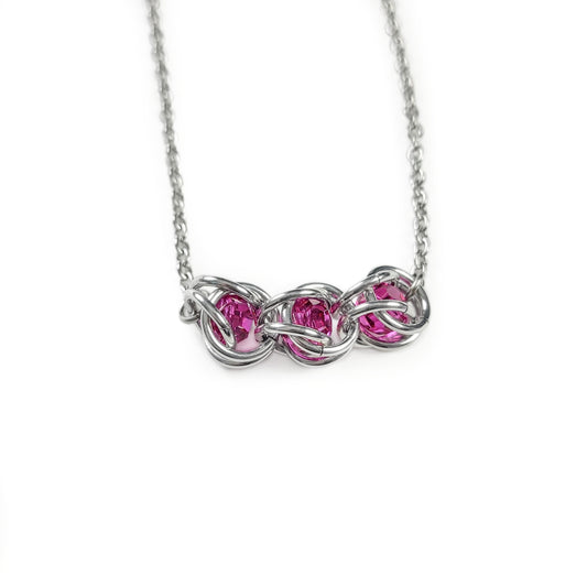 Pink Crystal Delicate Necklace