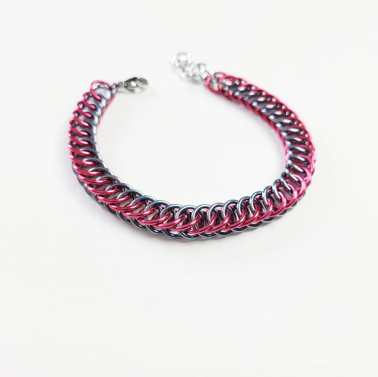 October Pink Chainmail Bracelet