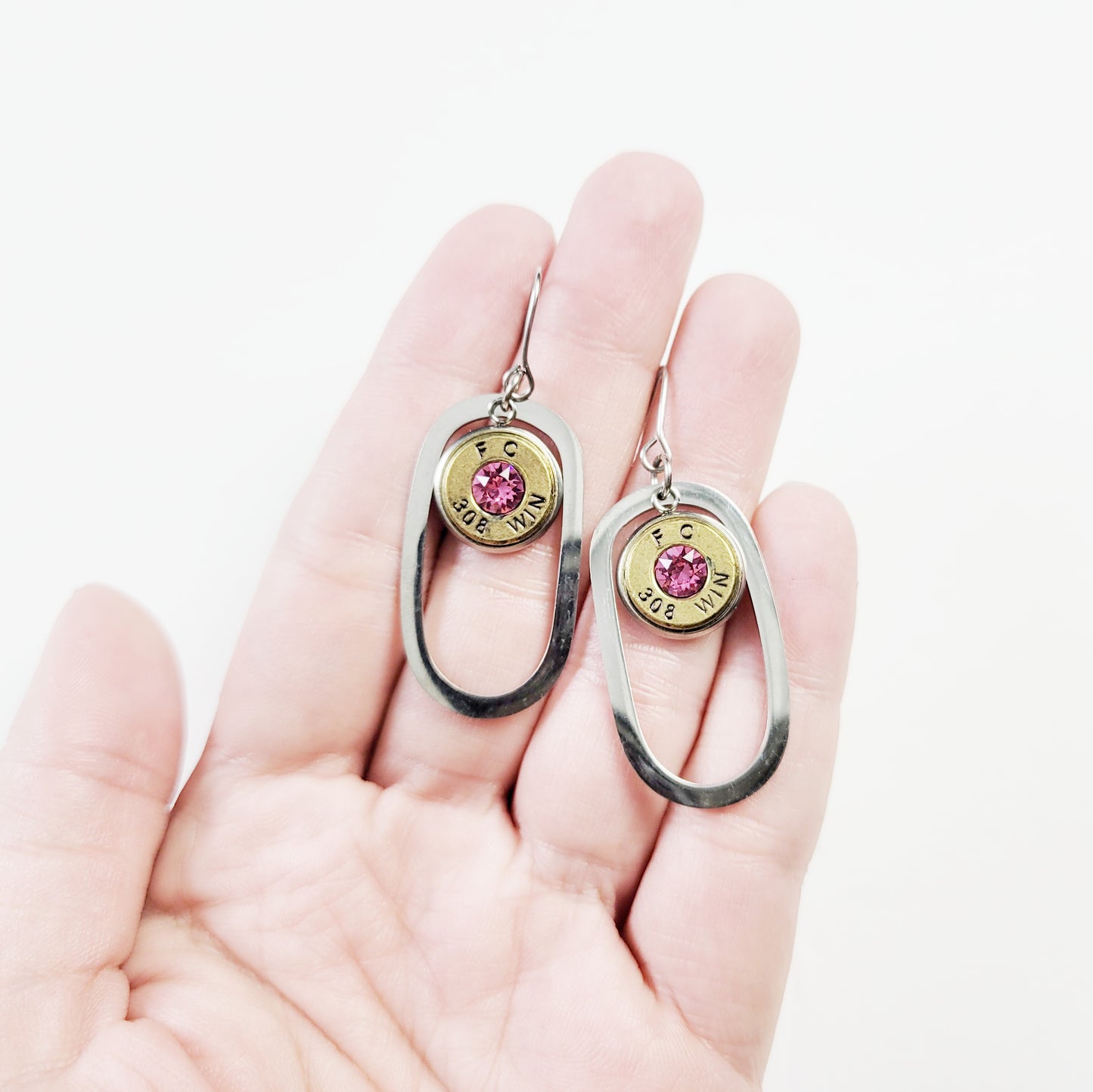 Open Loop Bullet Earrings