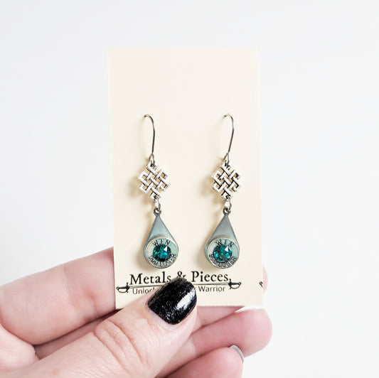Mini Celtic Knot Emerald Earrings