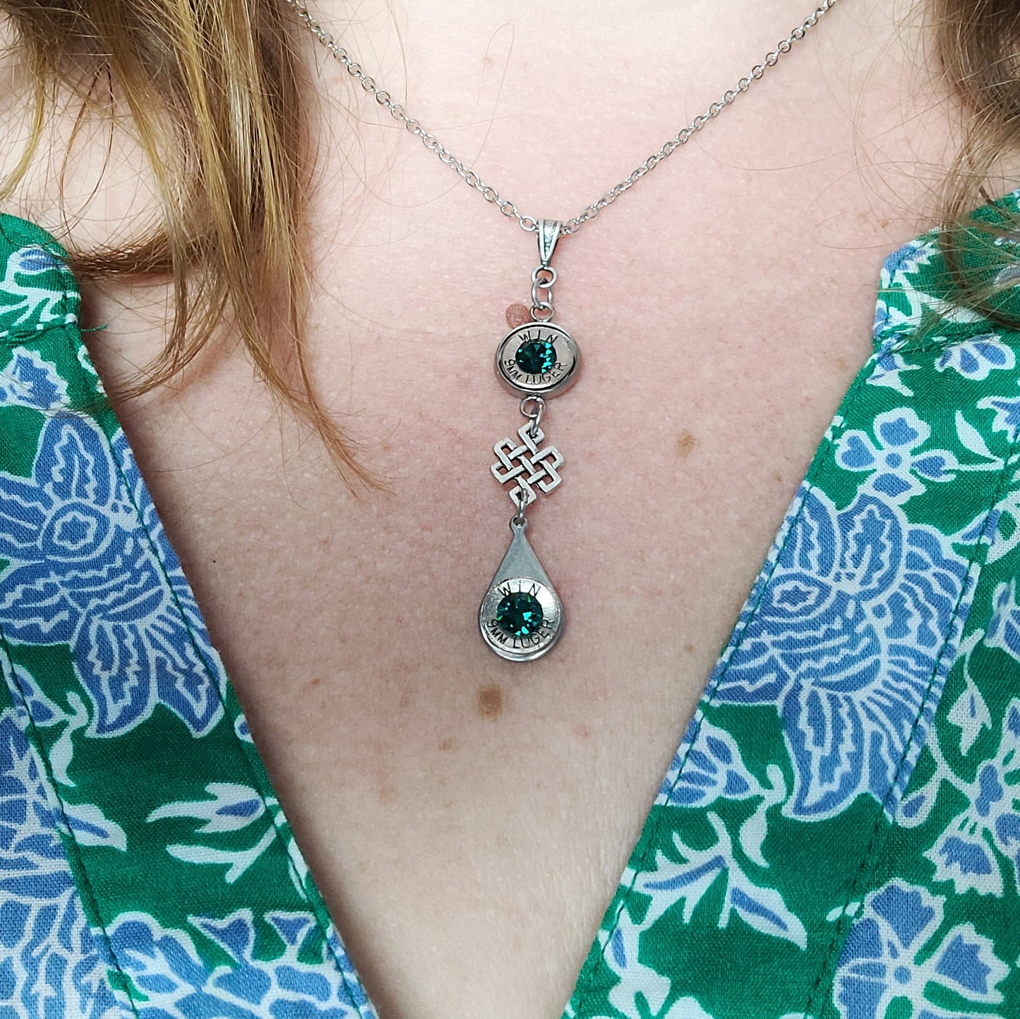Mini Celtic Knot Emerald Necklace