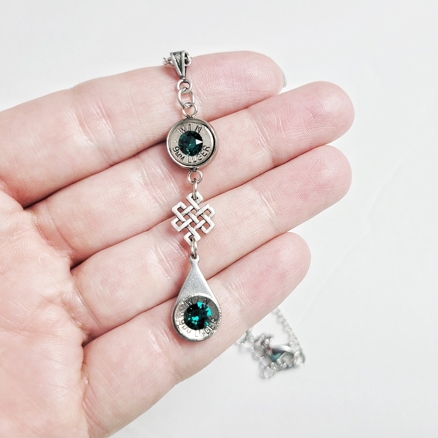 Mini Celtic Knot Emerald Necklace