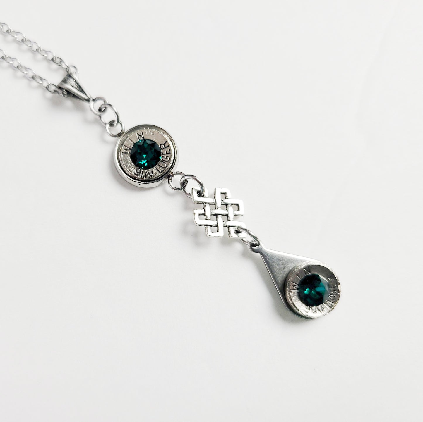 Mini Celtic Knot Emerald Necklace