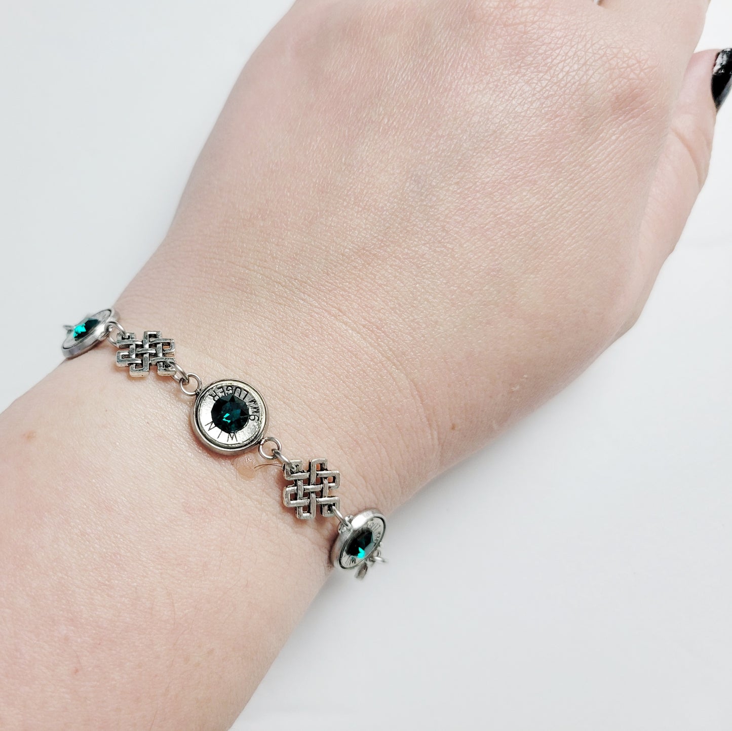 Mini Celtic Knot Emerald Bracelet
