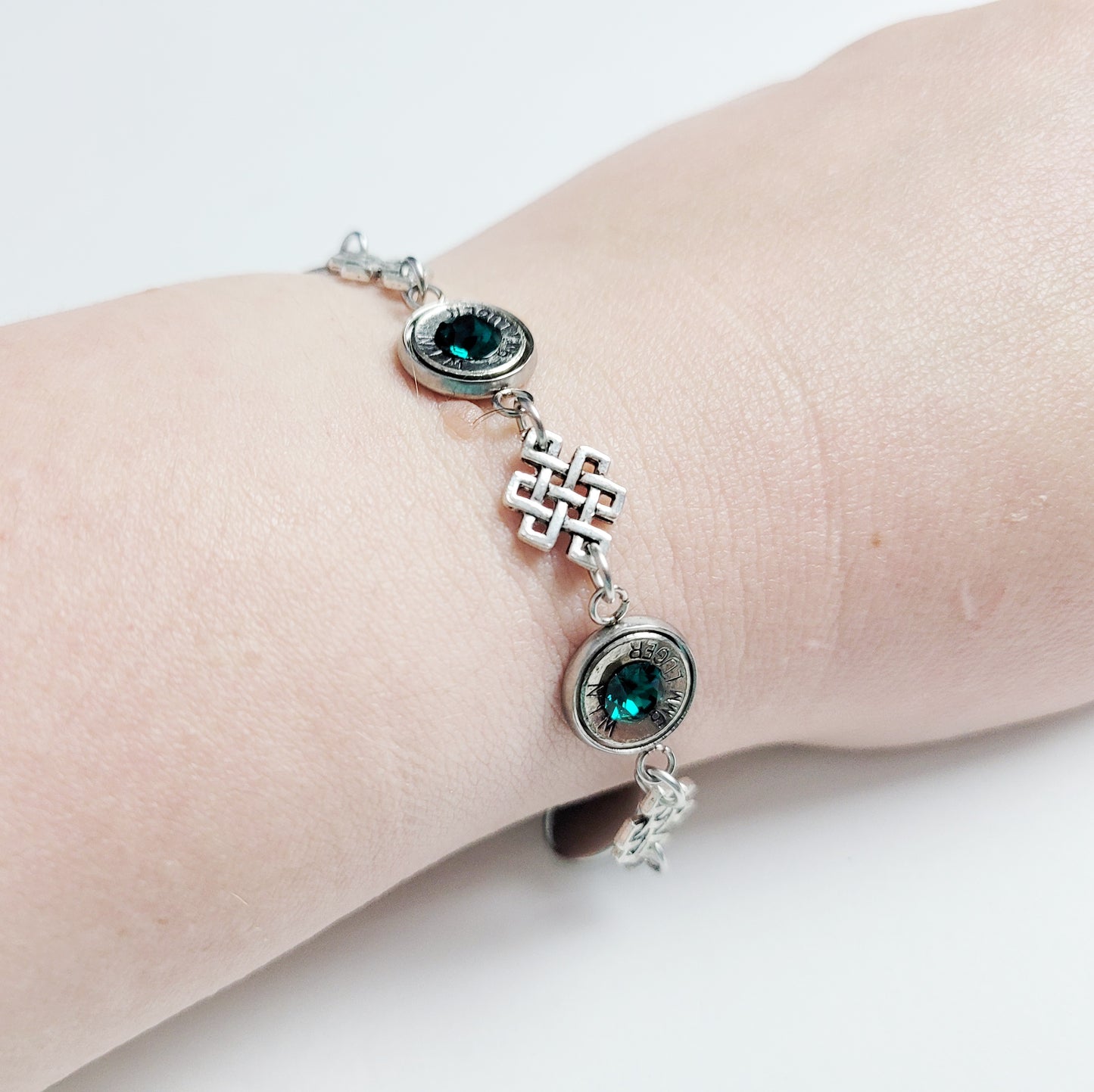 Mini Celtic Knot Emerald Bracelet