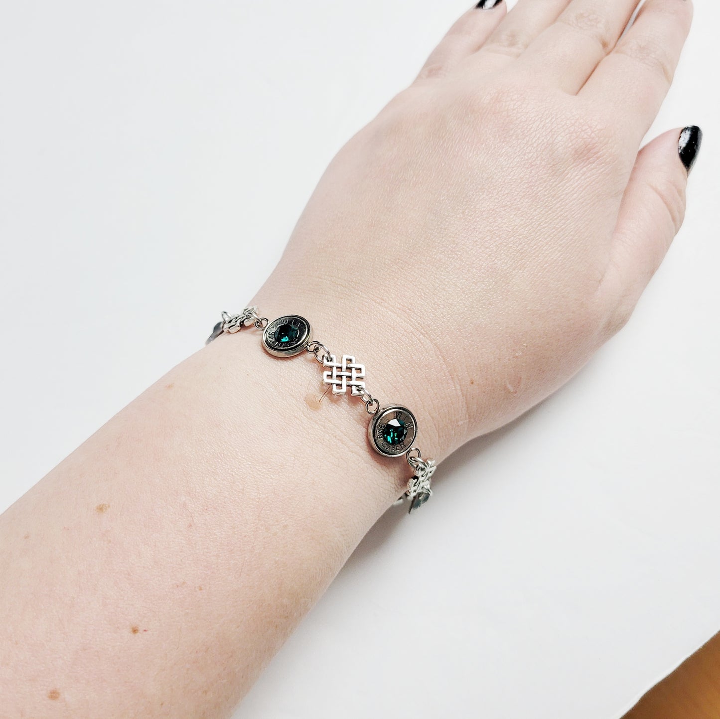Mini Celtic Knot Emerald Bracelet