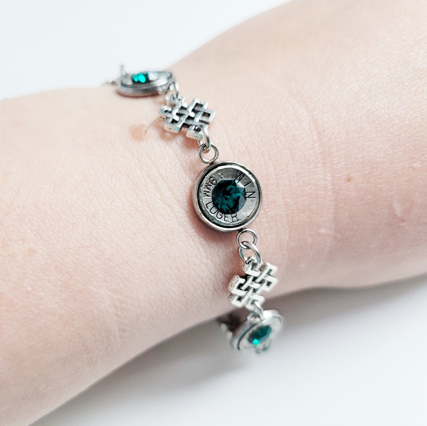 Mini Celtic Knot Emerald Bracelet