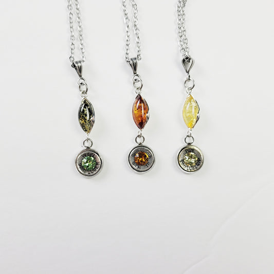 Amber Bullet Necklace