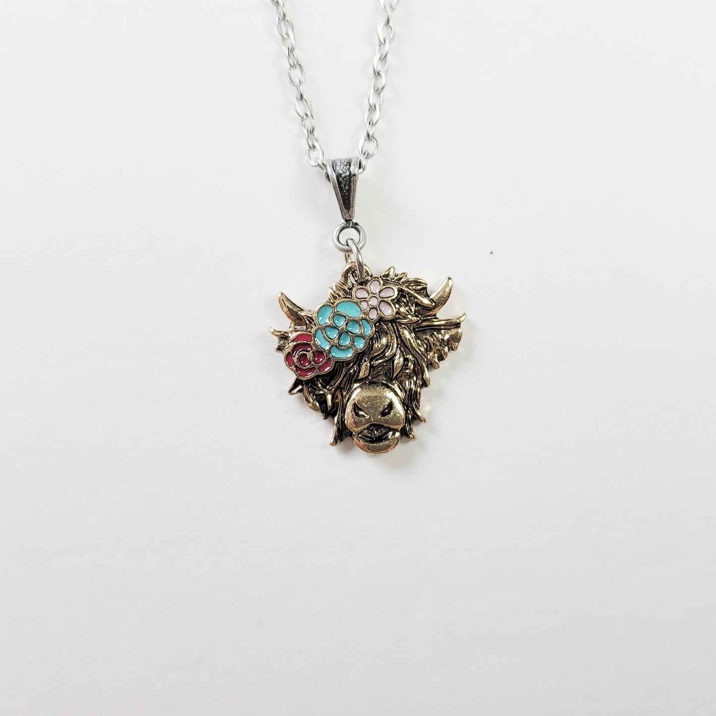 Summer Highland Cow Necklace