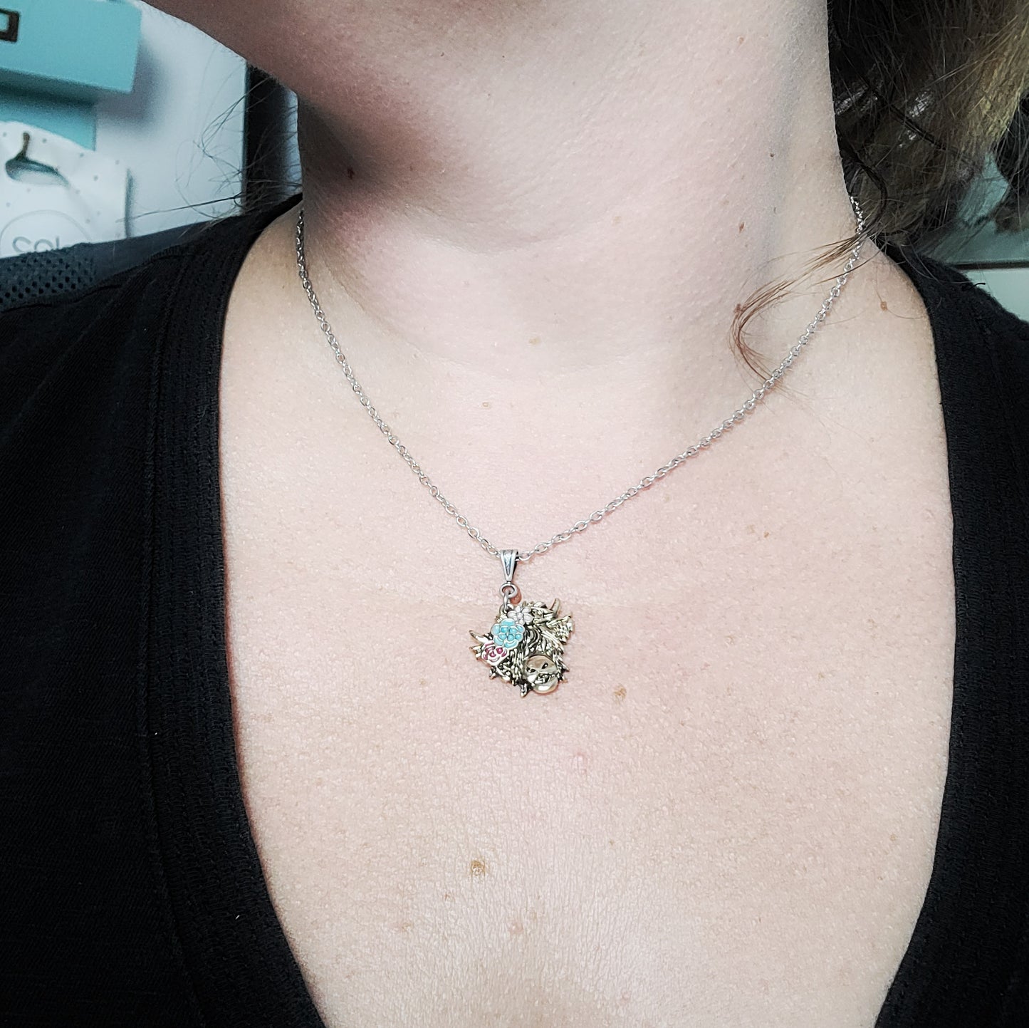 Summer Highland Cow Necklace