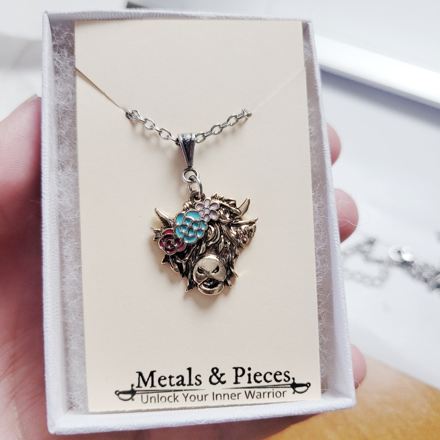 Summer Highland Cow Necklace