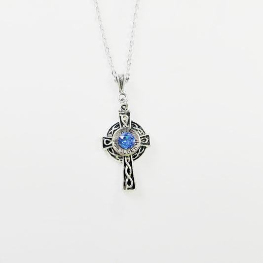 Ladies Celtic Cross Bullet Necklace